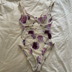Purple and white one-piece swimsuit | Aldo
